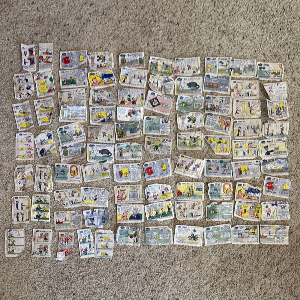 Vintage Fleer Funnies starring PUD comic waxed gum wrapper advertising